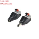 1pcs 12v Dc Power 5.5*2.1mm Male Female Connector Adapter 5.5x2.1mm Male Plug Female Socket Pressed Type For Led Strips - Image 7