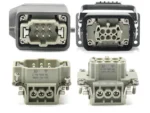 Industrial Rectangular Heavy Duty Connector HDC-HE-4/6/10/16/20/24/32/48 Core Pin 16A Waterproof Aviation Plug top and side - Image 25