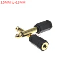 2Pcs 3.5mm Female To 6.3mm Male Audio Adapter Jack To Plug Converter