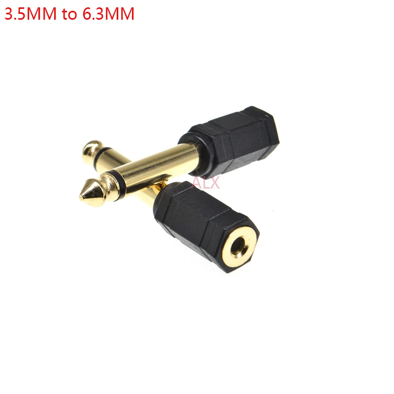 2Pcs 3.5mm Female To 6.3mm Male Audio Adapter Jack To Plug Converter