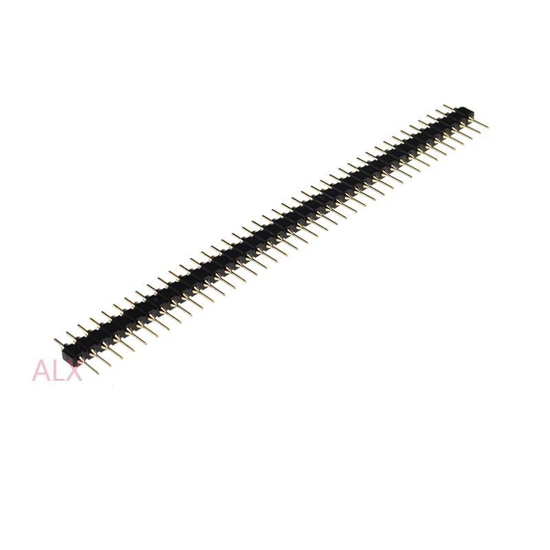 5Pcs 1x40 Pin Single Row Round Male Pin Header Connector Strip 2.54mm Pitch 1x40pin 1*40 40p 40pin Black For Pcb Board
