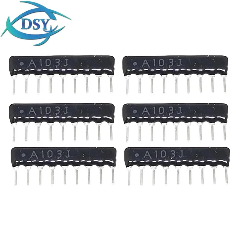 10PCS/LOT DIP Exclusion 9 Pin Network Resistor Array A103J A102J 103 102 221 331 220R 330R Ohm