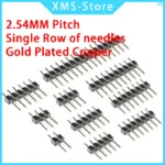 2.54mm Single Row Male  PCB Board Pin Header Connector Strip Pinheader gold plated copper 2/3/4/5/6/8/10/12/20/40Pin For Arduino