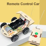 DIY Mini Solar Wireless Remote Control Car Toy Science Educational Toy Assembly RC Toys Wooden Car Vehicle Model For Kids - Image 4