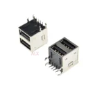 5pcs Double Usb 2.0 Type A Female Jack Socket Connector usb-a 8 Pin 90 Degrees Right Angle For Pcb