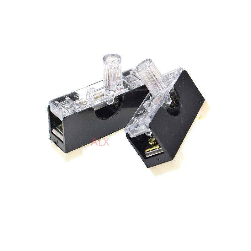 2PCS 6*30mm FUSE 10A Tube Single Connection FS-101 Guide Rail Type Fuse Holder With Indicator Light Single Slideway Fuse Box