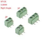 10PCS KF126 5.0MM 2p/3P Right angle pin pcb screw terminal block connector 5.0 3PIN 2PIN KF126-3P KF126-2P
