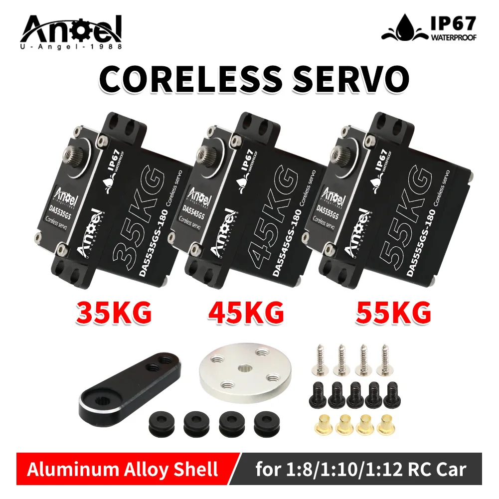 S98d21ce181de46fab93fa23fa93001b4S.webp UAngel Waterproof Servo 35KG 45KG 55KG Aluminum Case Digital Metal Gear HV Coreless Servo for 1/8 1/10 RC Car Truck Crawler Boat - Image 1