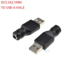 2pcs 5v Dc 5.5*2.1mm Female Jack To Usb 2.0 Male Plug type-a Connector Dc Power Charger Adapter Converter 5.5x2.1mm 5.5*2.1