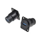 1PCS D type metal usb female socket module panel mounting holder adapter usb 3.0 female to female connector for 86 panel cannon - Image 2