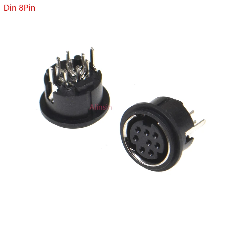 10PCS 8 Pin Mini DIN Female Socket Connector 8Pin DIN Mini Jack PS2 Mini Circular DIN Terminal Chassis MD8
