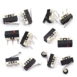10PCS Micro Limit Switch Momentary Push Button Switch 1A 125V AC Mouse Switch 3Pins Long Handle Roller Lever Arm SPDT 12X6X6MM - Image 2