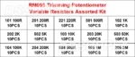 150PCS/Set Free Box RM065 RM-065 Trimming Potentiometer 100 1K 2K 5K 10K 20K 50K 100K 200K 500K Variable Resistors Assorted Kit - Image 3