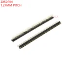 10pcs Gold Plated 2x50 Pin Double Row Male 1.27mm Pitch Pin Header Connector Strip 2x50pin 2*50 50p 50pin For Pcb Board Arduino