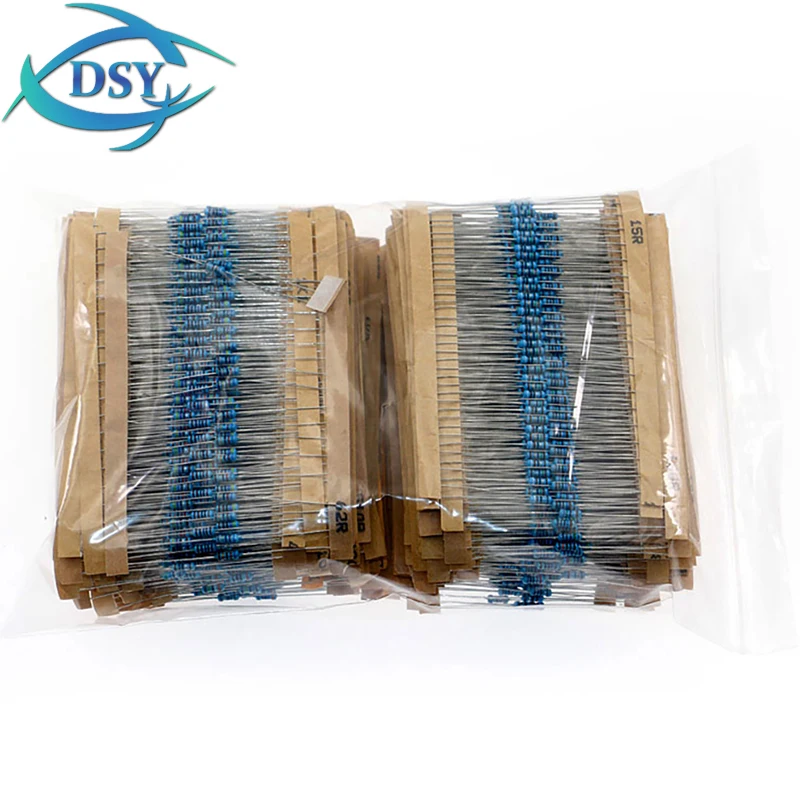 156Values 1/4W Power Metal Film Resistor KITs 3120PCS 1R-10MΩ 1% Tolerance Assortment Set 1Ohm-10Mohm Electric Unit Samples Pack