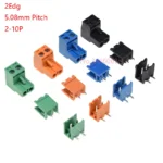 Green/Black/Blue/Orange 2edg 5.08mm 2/3/4/5/6/8P Straight/Curved Needle Pin Pluggable Screw Terminal Block Connector Plug+Socket