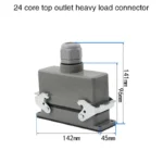 Industrial Rectangular Heavy Duty Connector HDC-HE-4/6/10/16/20/24/32/48 Core Pin 16A Waterproof Aviation Plug top and side - Image 16