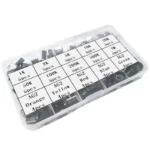 70Pcs 10Value RV09 3Pin 1K 2K 5K 10K 20K 50K 100K 200K 500K 1M Vertical Adjustable Seal Rotary Potentiometer Knob With Box Kits