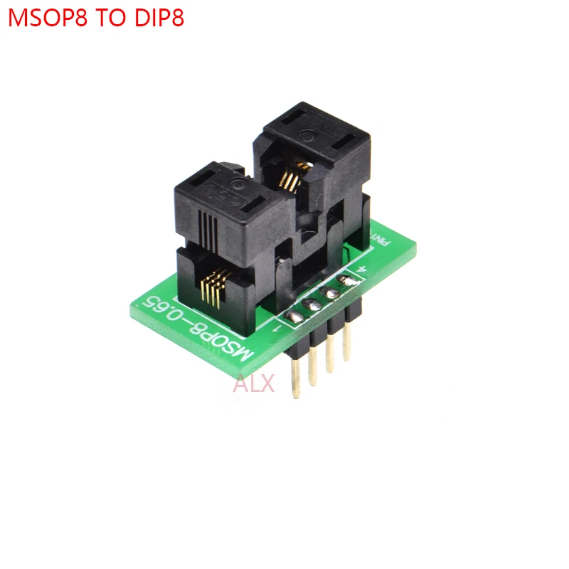 1pcs Msop8 To Dip8 Programmer Adapter Socket Msop To Dip Converter Mcu Test Chip Ic For 0.65mm Pitch