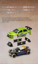 Turbo Racing 1:76 C66 Drift RC Car With Gyro Radio Full Proportional Remote Control Toys RTR Desktop Toys For Kids and Adults - Image 12