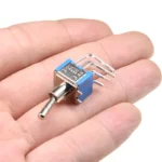 5PCS BLUE MINI MTS-202C4 RIGHT ANGLE Miniature toggle switch PCB Panel Mount 6PIN ON-ON power switche 6A/125V 3A/250V MTS102 - Image 5