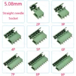 10PCS 2.54/3.81/5.08MM 2EDG 15EDG 2/3/4/5/6/7/8 Pin Screw Terminal Block Connector Pitch Plug+Straight/Curved Needle Pin Socket - Image 16