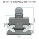 Industrial Rectangular Heavy Duty Connector HDC-HE-4/6/10/16/20/24/32/48 Core Pin 16A Waterproof Aviation Plug top and side - Image 18