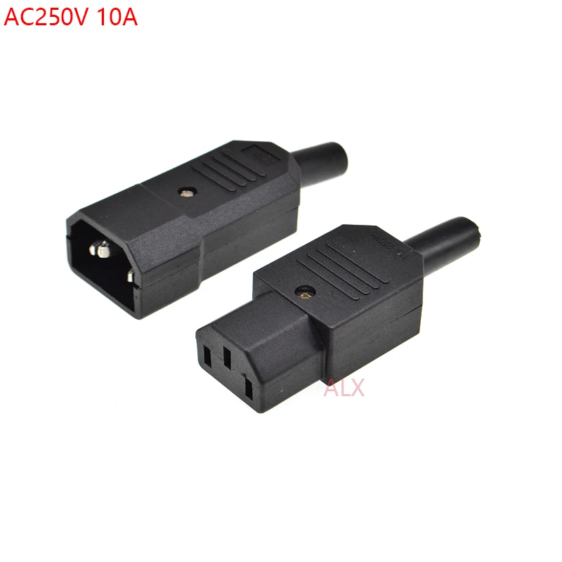 Sa660a306a4bb45e8ae1565a841134bdf5.webp Ac250v 250v 10a Iec Straight Cable Plug Connector Black female&male Power Supply Plug Rewirable Cable Wire Connector 3 Pin Ac - Image 1