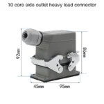 Industrial Rectangular Heavy Duty Connector HDC-HE-4/6/10/16/20/24/32/48 Core Pin 16A Waterproof Aviation Plug top and side - Image 6