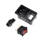 10a Ac250v 3 In 1 3pin Red Light Rocker Switch Power Supply Socket Plug Adapter With 10a Fuse - Image 2