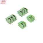 20PCS kf350-3.5-2P 3P 3.5MM pitch straight pin pcb screw terminal block connector 2PIN 3PIN green KF350 3.5 2P KF350-2P