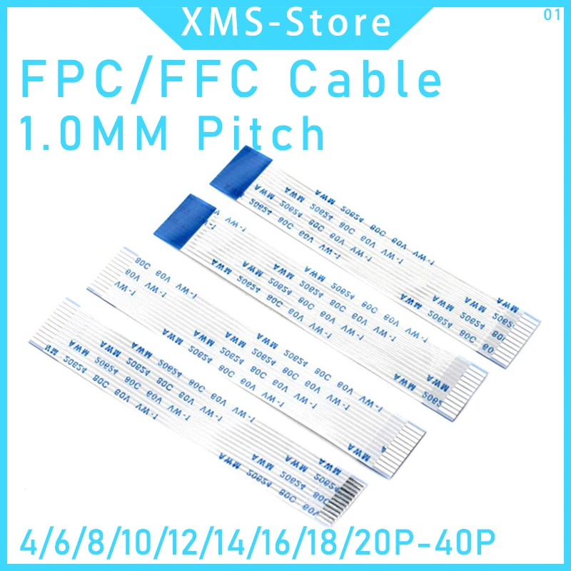 5PCS FPC FFC Ribbon Flexible Flat Cable 4/5/6/8/10/12/14/16/18/20/30/40Pin Pitch 0.5MM 1.0MM A-Type Wire Length