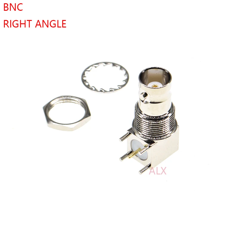 2pcs Q9 5pin Bnc Female Socket Right Angle Rf Coaxial Connector Pcb Mount 5 Pin Bnc Jack