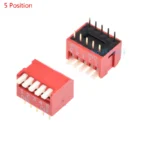 10PCS red 1/2/3/4/5/6/8/10/12 Position bits dip TOGGLE switch doule Row PITCH 2.54MM Slide Switches Right Angle - Image 7