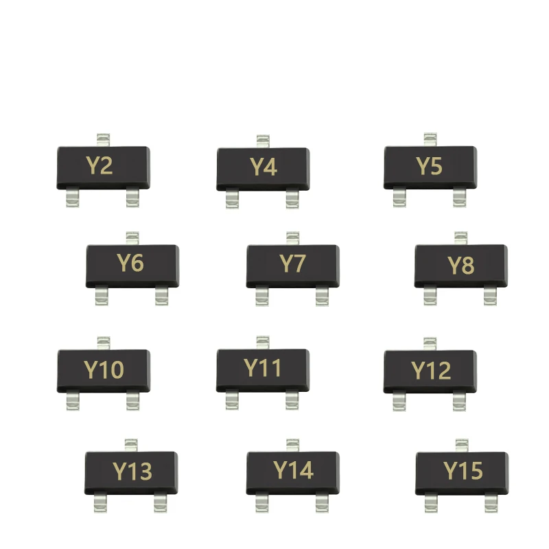 100pcs SMD BZX84C33 BZX84C36 Screen Printing Y12/Y13 Package SOT-23 Transistor 33v 36v BZX84C30 BZX84C27 BZX84C22 BZX84C20