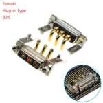 1Pcs 3W3 30A Gold Plated Male Female High Current Power Connector D-Sub Adapter Solder/Plug-in Type 3Pin Plug Jack DB3 Solid Pin - Image 12