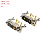 1PCS 7W2 30A MALE FEMALE high current CONNECTOR right angle D-SUB adapter PCB solder type 5+2 plug jack high power 7 Position