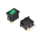 10PCS KCD1 3PIN red green with light Push Button rocker Switch ON/OFF   power switches 6A/250V 10A/125V 15*21MM 15*21 3 pin - Image 2