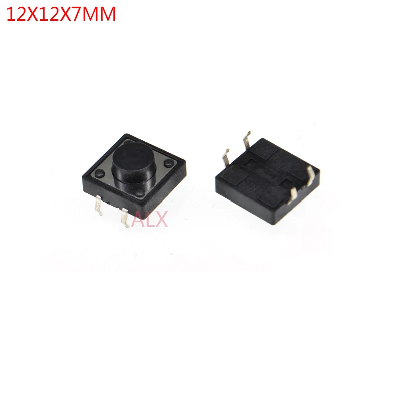 20pcs 12x12x7mm 4pin Dip Tact Push Button Switch Micro Key Power Tactile Switches 12x12x7 12*12*7mm Light Touch