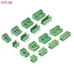 5/10set Ht5.08 2/3/4/5/6/7/8/9 Pin Right Angle Pcb Screw Terminal Block Connector 5.08mm Pitch Plug + Straight Pin Header Socket