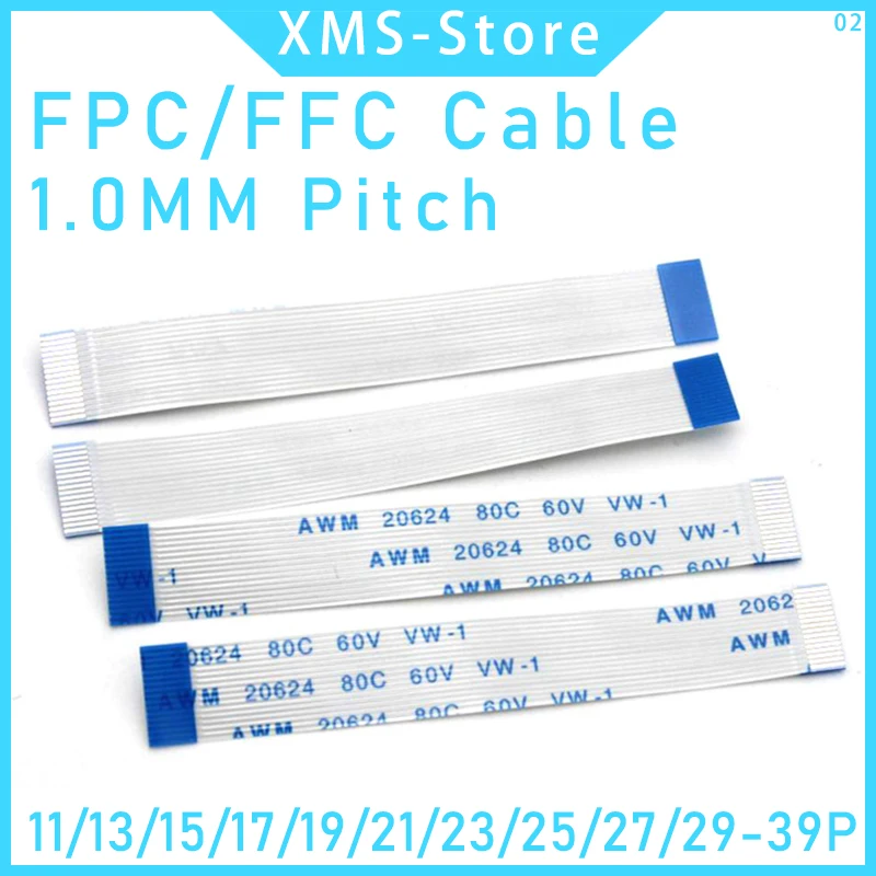 5PCS FPC FFC Ribbon Flexible Flat Cable7/9/11/13/15/17/19/21/23/25/27/29/31/33/35/37/39Pitch 0.5MM 1.0MM A-Type Wire Length