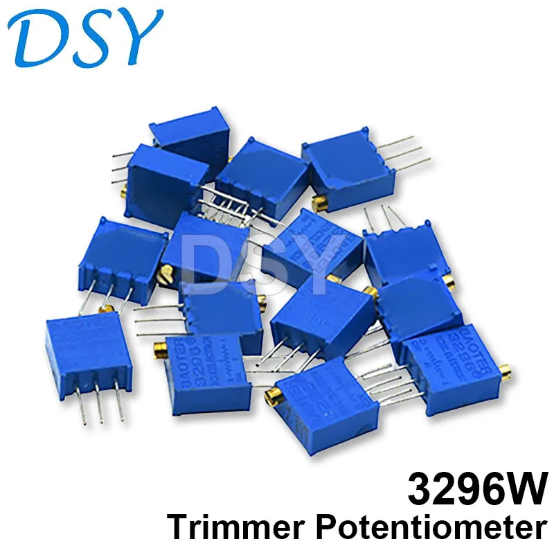 10PCS 3296W Potentiometer Precision Adjustable Resistance Multi-turn Trimming 100R Trimmer Potentiometer 1K 2K 5K 10K 103 100K