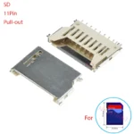 5/10Pcs SD Card Connector Socket Pull-Out Type 11P PCB Solder Adapter Short body SD