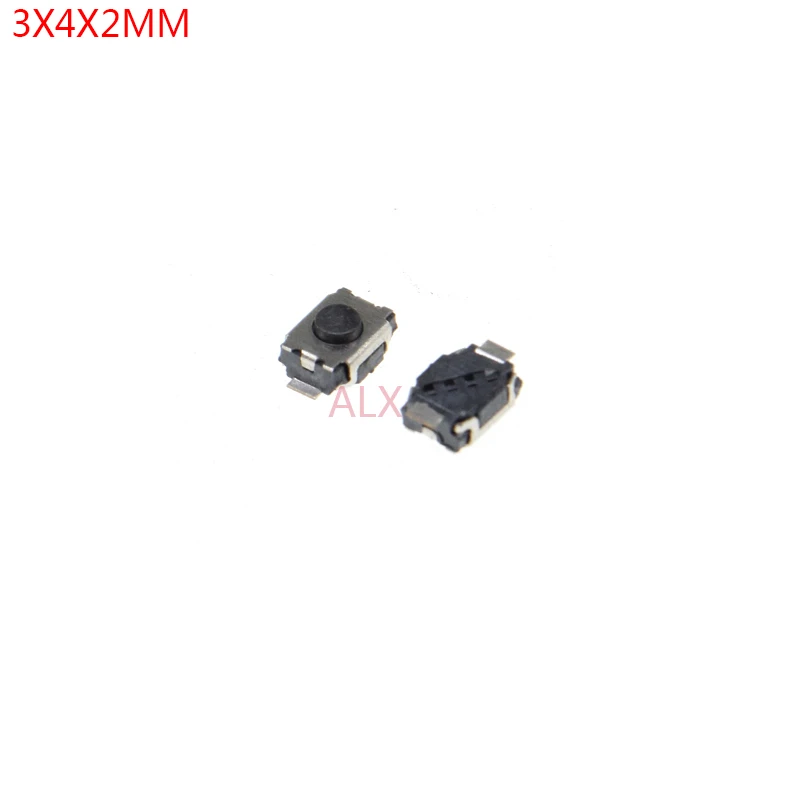 100PCS 3X4x2mm 2PIN smd TACT push button switch Micro key power tactile switches 3x4x2 3*4*2MM Light touch