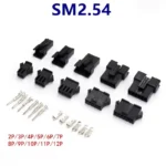 10Pcs JST SM Connector Plug Pitch 2.54MM Female and Male Housing + Terminals Set SM-2P SM-2R JST SM2.54 2/3/4/5/6/7/8/12 Pin
