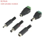 10PCS DC-005 POWER JACK MALE FEMALE PLUG CONNECTOR 3.5*1.3 5.5*2.1 5.5*2.5 welding line/solderless terminal type 5.5*2.1MM