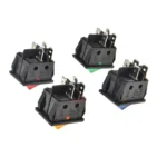 2PCS KCD4 4 PIN Push Button rocker Switch with red blue green yellow led light ON/OFF   power switches 30A/250V 25*31MM 25*31 - Image 2
