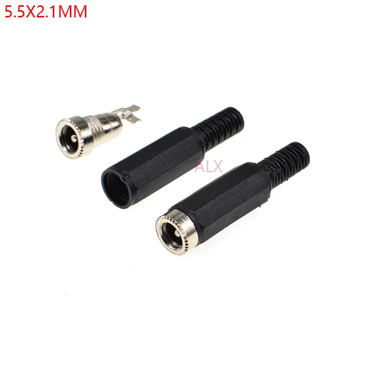 5PCS dc power jack socket connector FEMALE PLUG 5.5*2.1mm 5.5X2.1MM adapter welding type