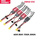 RedHobby AM32 60A 80A 150A 200A Programming Brushless ESC 2-6S BEC 6V/2A 6V/5A For 1/10 1/8 RC Crawler Car Axial TRX SCX10 TRX4