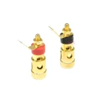 2Pcs 40MM Brass Speaker Binding Post Gold Plated Spring Loaded Press Terminal Connectors - Image 3
